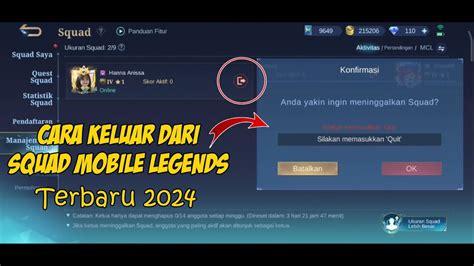 Galeri foto cara keluar dari squad ml favorit hingga claim reward harga miring permata spesial destinasi lokal terbaru di portal pengaturan profil