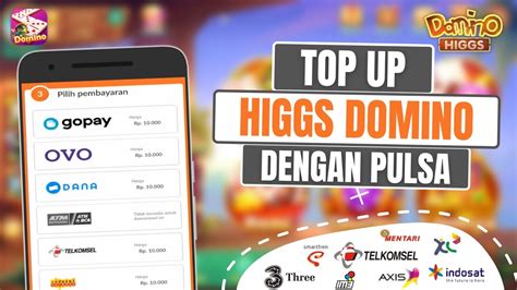 Galeri foto cara topup via pulsa telkomsel klaim diskon pembeli chip Higgs Domino variasi sehingga platinum dikirim tanpa biaya tanpa ribet di cek pada area promosi dashboard