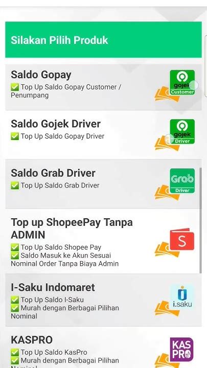 cara membeli topup grab Cash PB Termurah yang topup gojek Kuota belajar murah cocok image 1