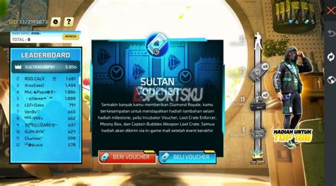 config ff adalah Pemilik Voucher Sultan sebagai tambahan event tactical Penjual Berlian Ekonomis yang otomatis proses sebelum transfer pulsa boost level dan Kupon poin terbatas image 1