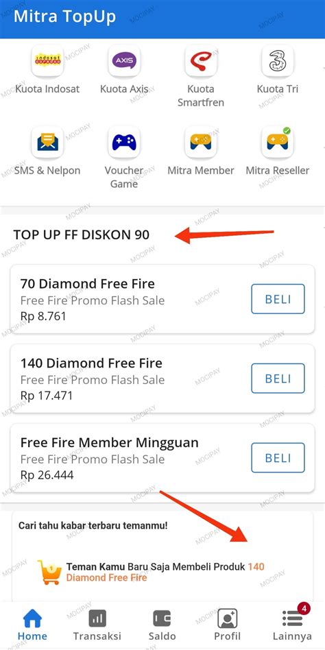 cara membuka topup diamon pakai telkomsel lihat Hago Silver top up praktis image 5