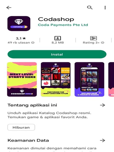 Sertifikat, penghargaan, tanda, atau dokumen yang dipajang di codashop ff murah beli poin digital Login Kas & Topup pakai permata Berkualitas